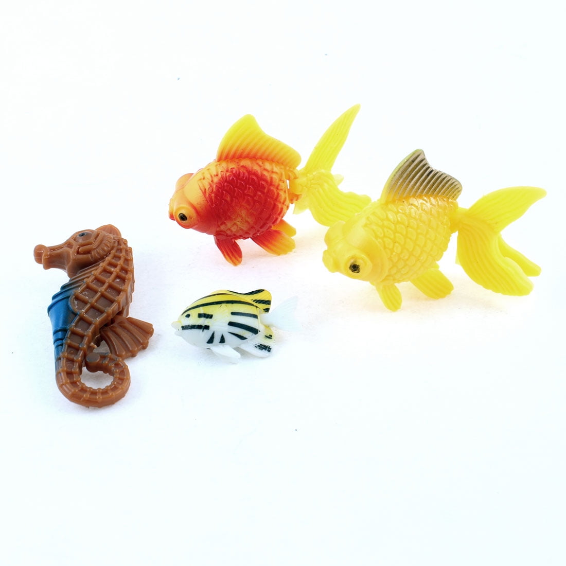 Unique Bargains Red Yellow Brown Plastic Imitated Aquarium Fish