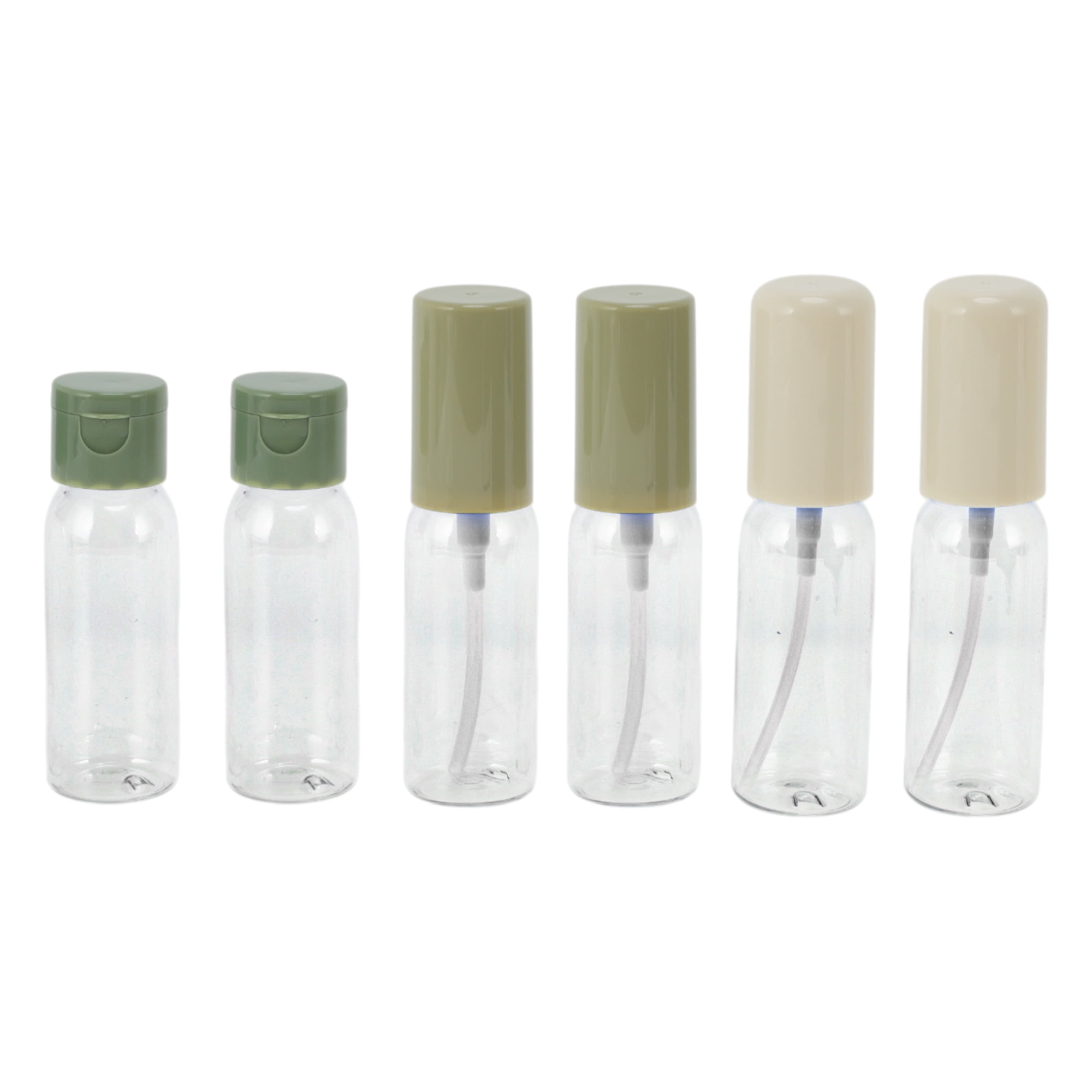 Unique Bargains Refillable Travel Container Set 8 Pcs Green, Beige