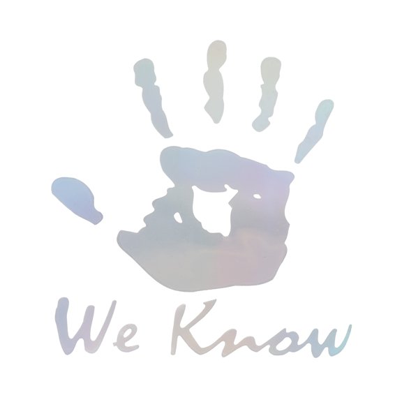 Unique Bargains Reflective Bumper Decal  Colorful Laser Square Handprints WE KROW Reflective Car Sticker Personalized Decoration