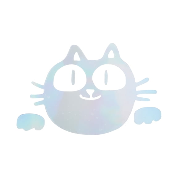 Unique Bargains Reflective Bumper Decal  Colorful Laser Square Round Face Cat Reflective Car Sticker Personalized Decoration