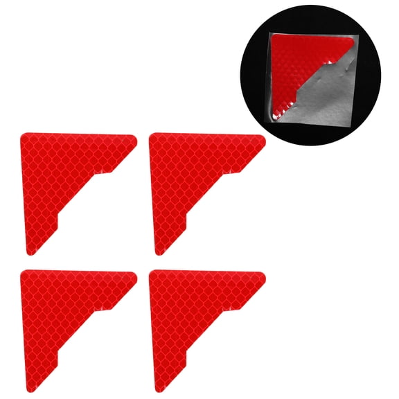 Unique Bargains Reflective Bumper Decal Diamond Fluorescent Red Door Angle Diamond Grid Pattern Reflective Car Sticker Personalized Decoration