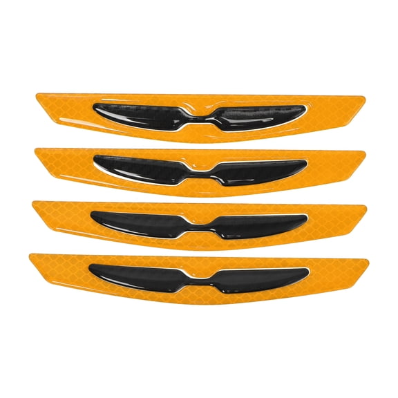 Unique Bargains Reflective Bumper Decal Diamond Yellow Rectangle Trapezoid Reflective Car Sticker Personalized Decoration Vehicle Body or Door or Window 1Set