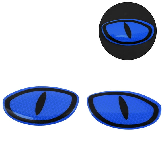 Unique Bargains Reflective Bumper Decal Fluorescent Blue Oval Devil's Eye Pattern Reflective Car Sticker Personalized Decoration for Vehicle Body or Door or Window / Dashboard / Steering wheel