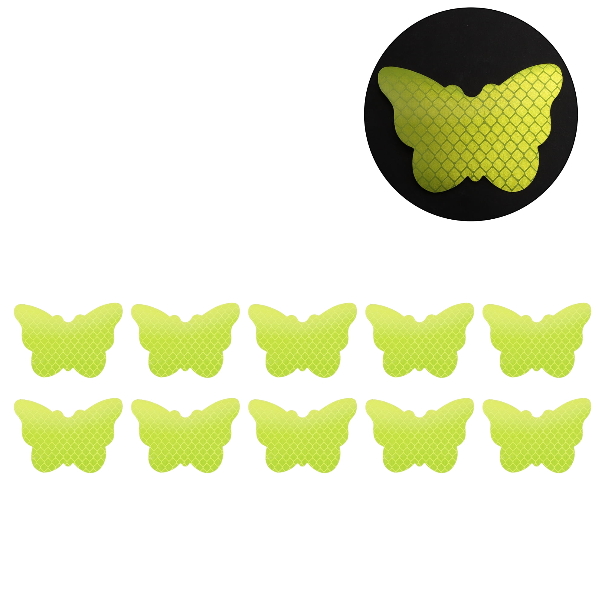 Unique Bargains Reflective Bumper Decal Fluorescent Green Butterfly Rhombus Grid Reflective Car Sticker Personalized Decoration Vehicle Body or Door or Window
