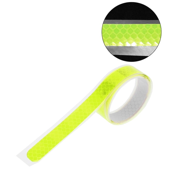 Unique Bargains Reflective Bumper Decal Fluorescent Green Long Strip Diamond Grid Pattern Reflective Car Sticker Personalized Decoration