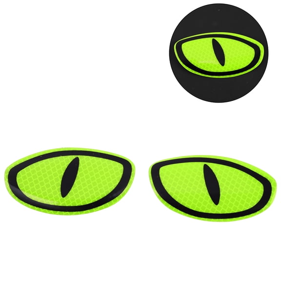 Unique Bargains Reflective Bumper Decal Fluorescent Green Oval Devil's Eye Pattern Reflective Car Sticker Personalized Decoration for Vehicle Body or Door or Window / Dashboard / Steering wheel