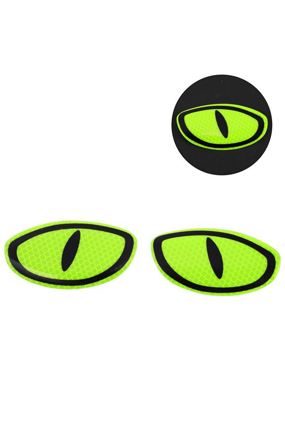 Reflective Bumper Decal Fluorescent Green Oval Devil's Eye Pattern Reflective Car Sticker Personalized Decoration for Vehicle Body or Door or Window / Dashboard / Steering wheel