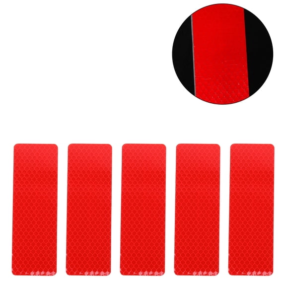 Unique Bargains Reflective Bumper Decal Fluorescent Red Rectangle Diamond Grid Pattern Reflective Car Sticker Personalized Decoration
