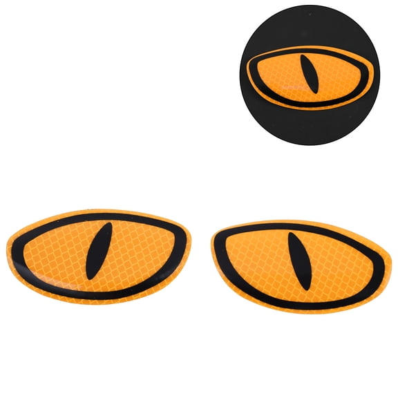Unique Bargains Reflective Bumper Decal Fluorescent Yellow Oval Devil's Eye Pattern Reflective Car Sticker Personalized Decoration for Vehicle Body or Door or Window / Dashboard / Steering wheel