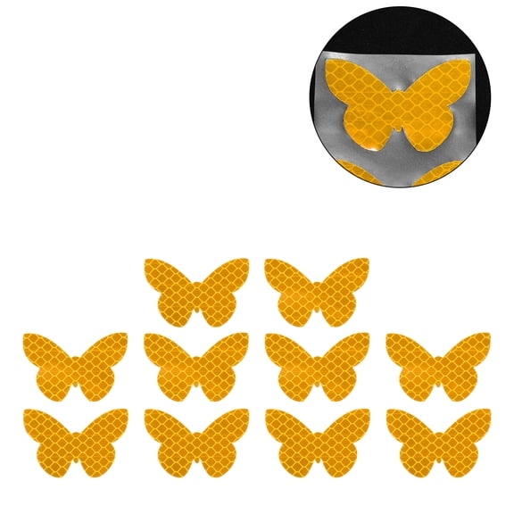 Unique Bargains Reflective Bumper Decal Fluorescent Yellow Rectangle Butterfly Pattern Reflective Car Sticker Personalized Decoration