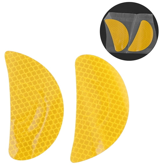 Unique Bargains Reflective Bumper Decal Fluorescent Yellow Semicircle Eye Pattern Reflective Car Sticker Personalized Decoration for Vehicle Body or Door or Window / Dashboard / Steering wheel