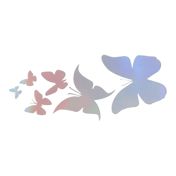 Unique Bargains Reflective Bumper Decal Laser Rectangle 6 Butterfly Patterns
