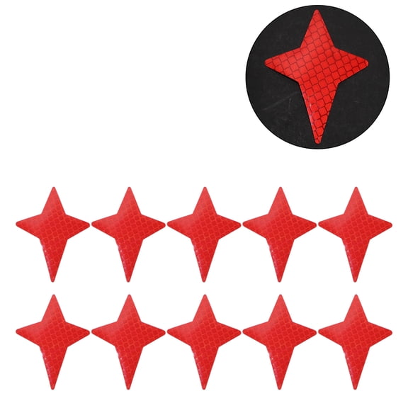 Unique Bargains Reflective Bumper Decal Red Four-pointed Star Rhombus Grid Reflective Car Sticker Personalized Decoration Vehicle Body or Door or Window