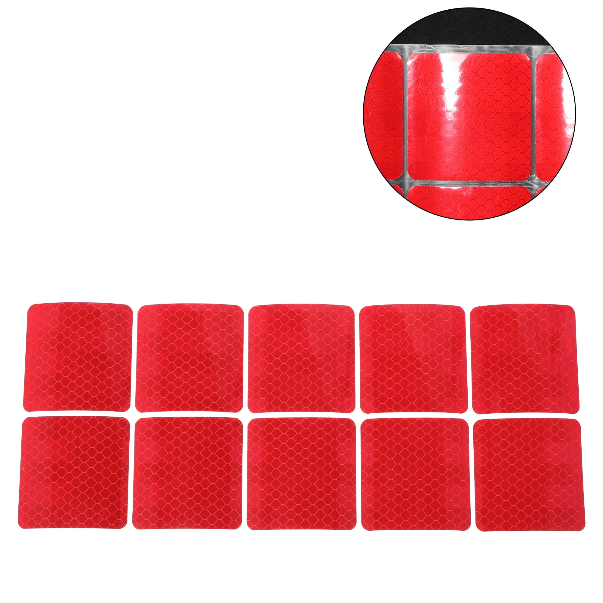Unique Bargains Reflective Bumper Decal Red Rectangle 10 Rectangles ...