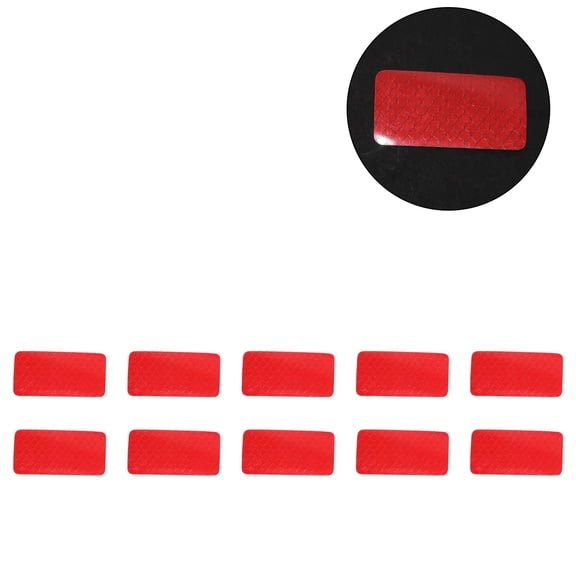Unique Bargains Reflective Bumper Decal Red Rectangle Rhombus Grid Reflective Car Sticker Personalized Decoration Vehicle Body or Door or Window 10 Pcs