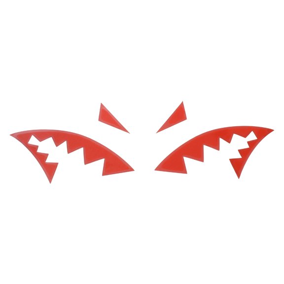 Unique Bargains Reflective Bumper Decal Reflective Red Square Shark Mouth Reflective Car Sticker Personalized Decoration Vehicle Body or Door or Window