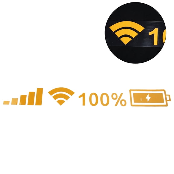 Unique Bargains Reflective Bumper Decal Reflective Yellow Rectangle WIFI Signal Pattern Reflective Car Stickers Personalized Decoration 1 Pc