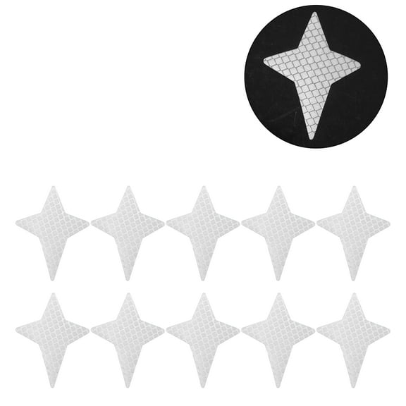 Unique Bargains Reflective Bumper Decal Silver Tone Four-pointed Star Rhombus Grid Reflective Car Sticker Personalized Decoration Vehicle Body or Door or Window