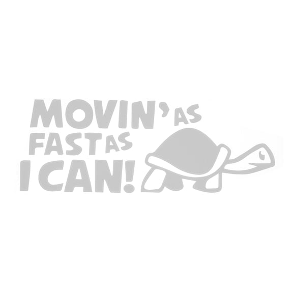 Unique Bargains Reflective Bumper Decal Silver Tone Square MOVIN'AS FAST AS I CAN Turtle Reflective Car Sticker Personalized Decoration Vehicle Body or Door or Window