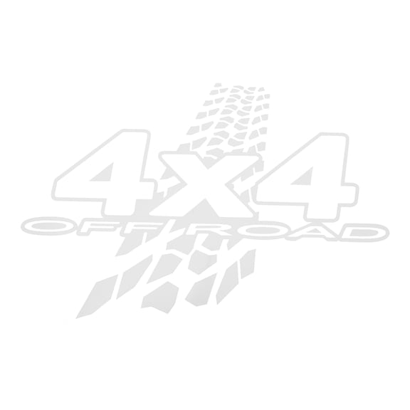 Unique Bargains Reflective Bumper Decal White Rectangle 4X4OFF ROAD Wheel Print Pattern