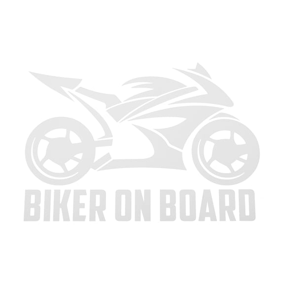 Unique Bargains Reflective Bumper Decal White Rectangle Biker On Board Motorcycle Pattern