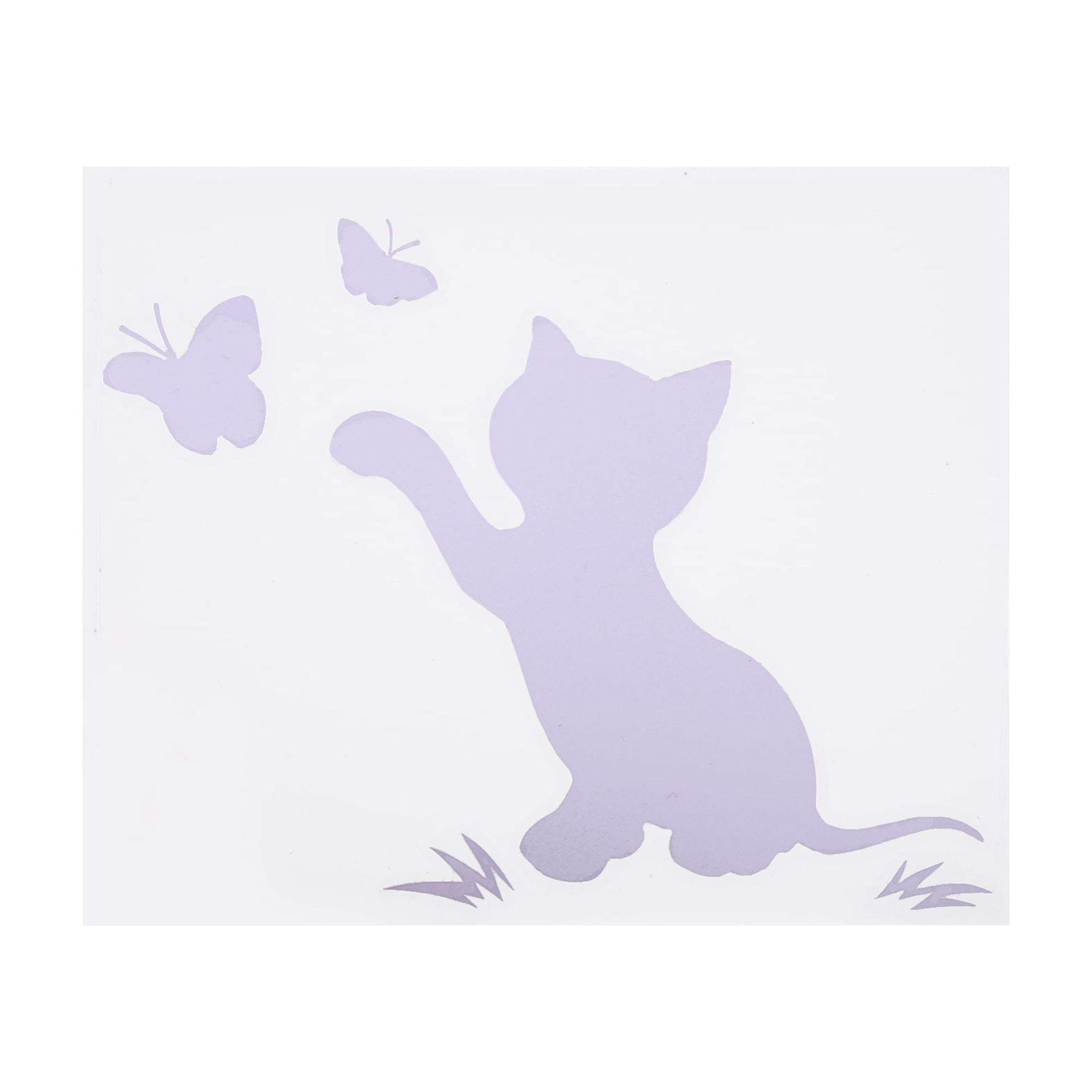 Unique Bargains Reflective Bumper Decal White Rectangle Cat Pattern ...