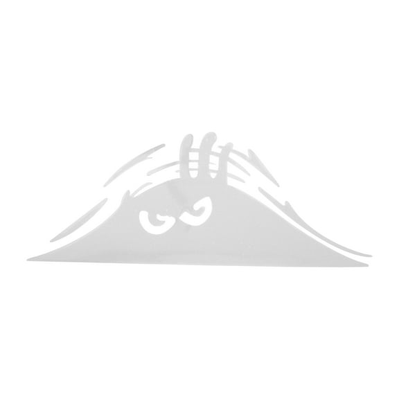 Unique Bargains Reflective Bumper Decal  White Square Angry Eyes Reflective Car Sticker Personalized Decoration