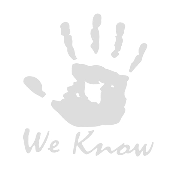 Unique Bargains Reflective Bumper Decal  White Square Handprints WE KROW Reflective Car Sticker Personalized Decoration