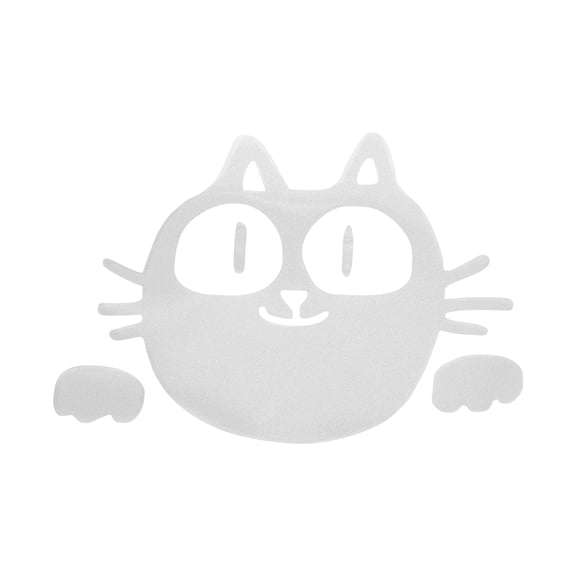 Unique Bargains Reflective Bumper Decal  White Square Round Face Cat Reflective Car Sticker Personalized Decoration