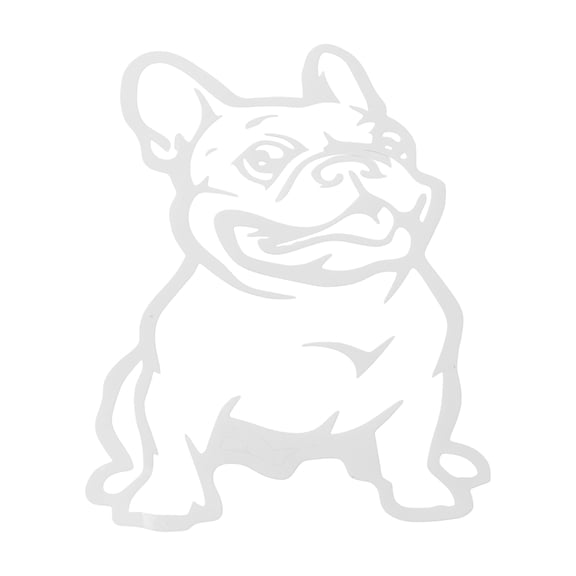 Unique Bargains Reflective Bumper Decal White Square Sitting Bulldog Front View Reflective Car Sticker Personalized Decoration Vehicle Body or Door or Window 1 Pcs