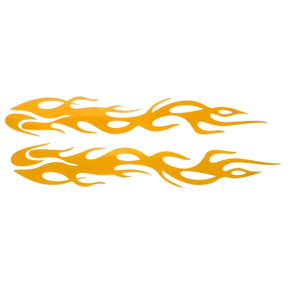 Unique Bargains Reflective Bumper Decal Yellow Square Flame Bar Reflective Car Sticker Personalized Decoration Vehicle Body or Door