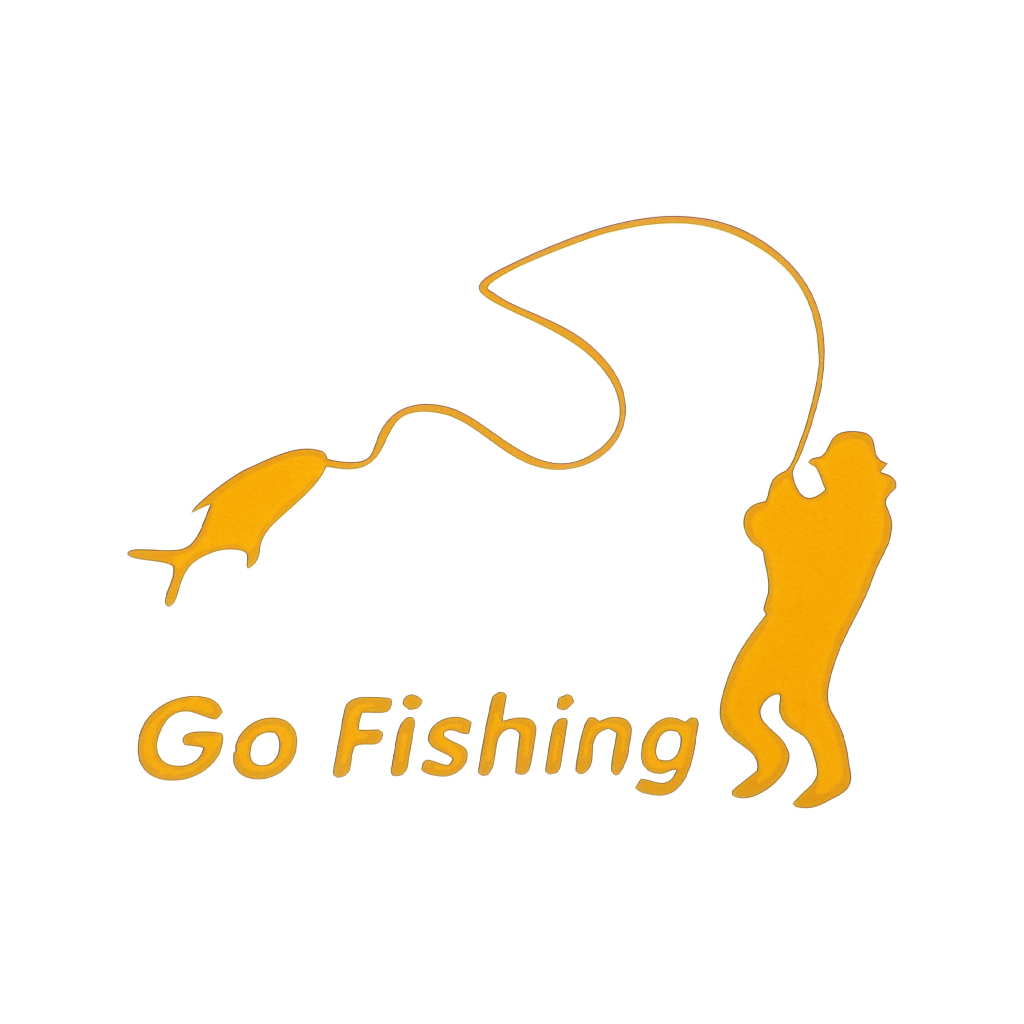 Unique Bargains Reflective Bumper Decal Yellow Square Go Fishing ...