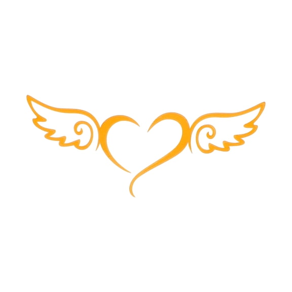 Unique Bargains Reflective Bumper Decal Yellow Square Heart Shaped Angel Wings Reflective Car Sticker Personalized Decoration Vehicle Body or Door or Window