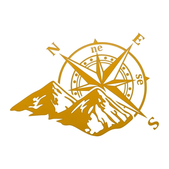Unique Bargains Reflective Bumper Decal Yellow Square Mountain Compass Pattern Reflective Car Sticker Personalized Decoration Vehicle Body or Door or Window