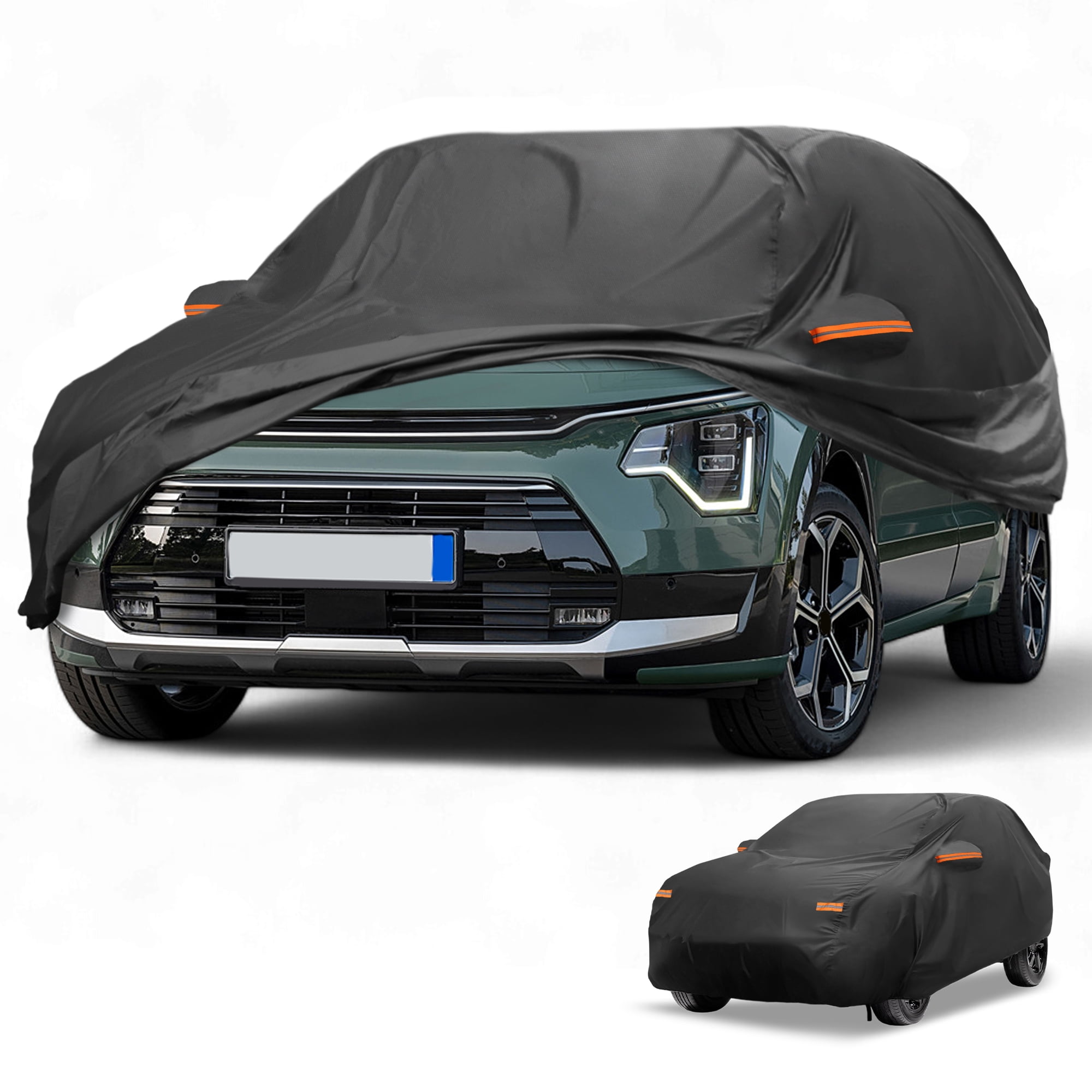 Unique Bargains Reflective Car Cover Black for Kia Niro 2016-2025 177.95"x57.09"x53.15"