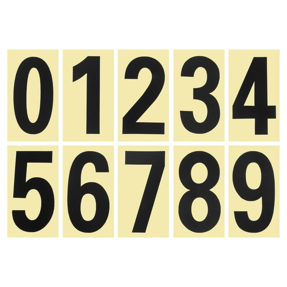Unique Bargains Reflective Mailbox Numbers Sticker 0-9 Adhesive Number 3.27 Inch Black 5 Set