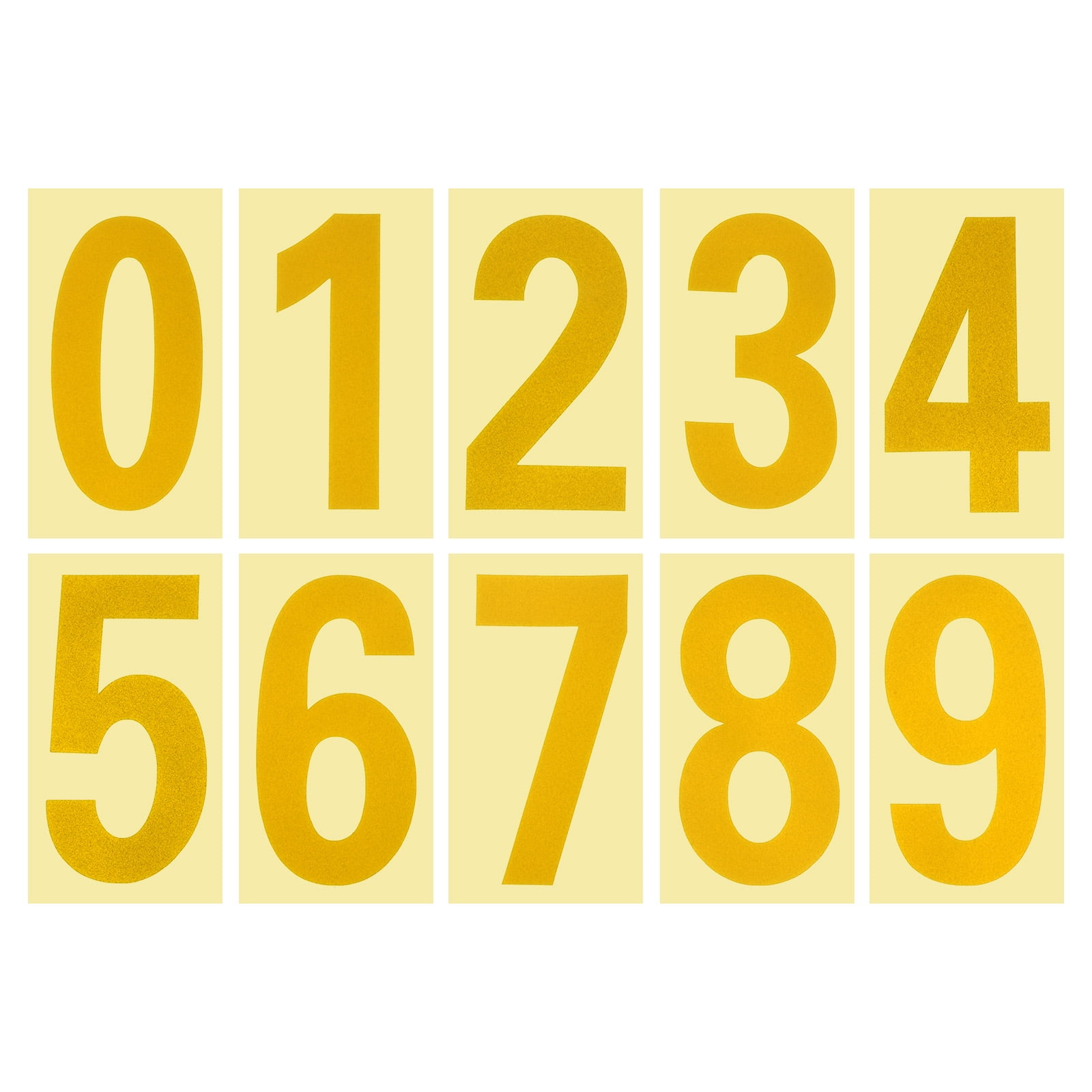 Unique Bargains Reflective Mailbox Numbers Sticker 0-9 Adhesive Number 3.27 Inch Golden 4 Set