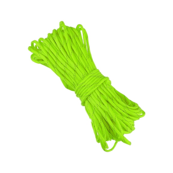 Unique Bargains Reflective Rope Tent Rope Outdoor Camping Guylines Ropes 7 Core 4mm Paracord 31m Green