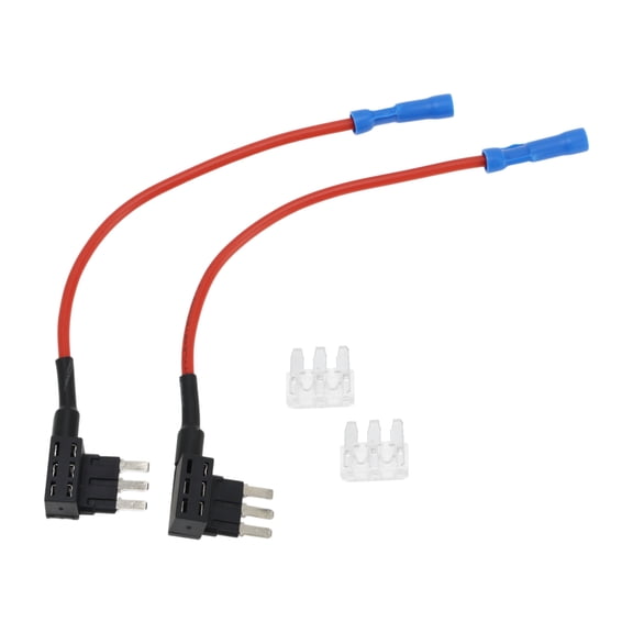 Unique Bargains Regular Fuse Tap Adapter Fuse Tap Kit Fuse Tap Holder Fuse Holder Connector 2 Pack 32V Blade Fuse Holder w/ 2 Fuses for Cars Trucks Boats (25A)