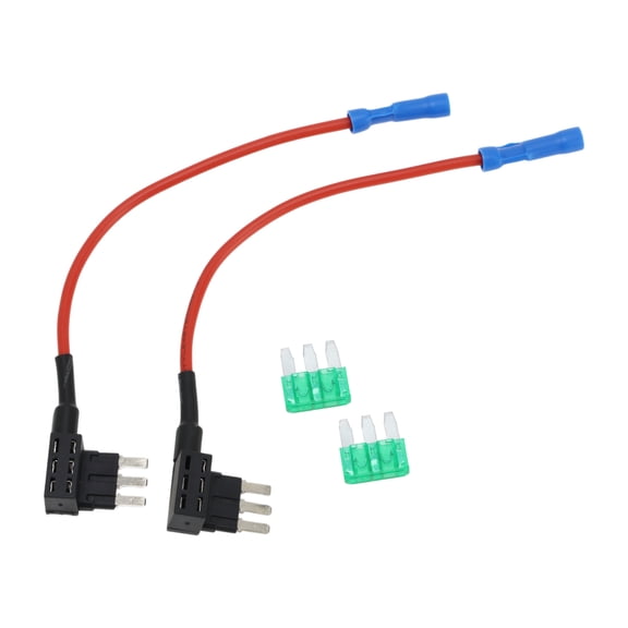 Unique Bargains Regular Fuse Tap Adapter Fuse Tap Kit Fuse Tap Holder Fuse Holder Connector 2 Pack 32V Blade Fuse Holder w/ 2 Fuses for Cars Trucks Boats(30A)
