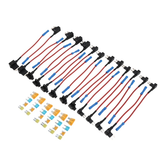 Unique Bargains Regular Small Size Low Profile Micro Fuse Tap Adapter Fuse Tap Kit Fuse Tap Holder 24 Pack 32V Blade Fuse Holder w/ 24 Fuses (5A+15A+5A+20A)