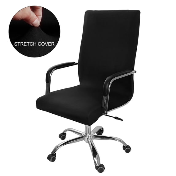 Unique Bargains Removable Office Computer Swivel Chair Cover Slipcovers Black M