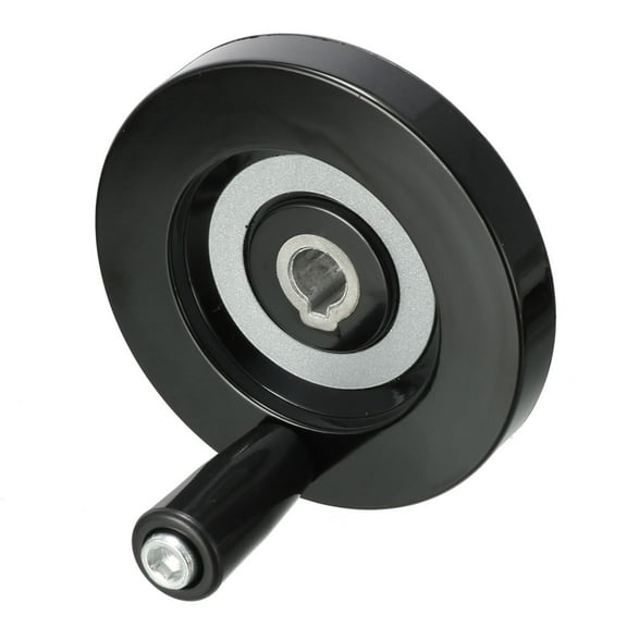 Unique Bargains Replacement 10mm x 80mm Hand Wheel w Removable Revolving Handle Black