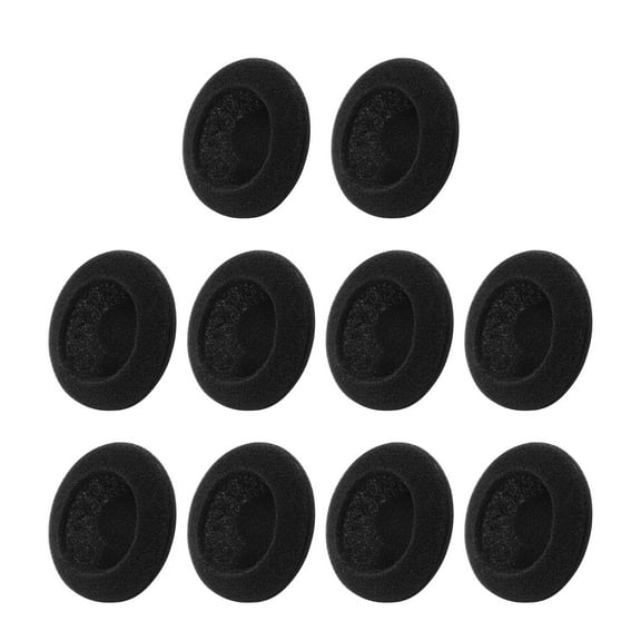 Unique Bargains Replacement Black Sponge Ear Pads, 10 Pcs 50 x 0.5mm Ear Tips for Earphone