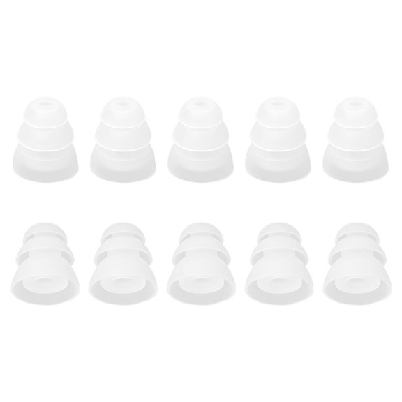 Unique Bargains 10pcs Soft Silicone Earbuds Tips with Three Flanges Noise Reduce Eartips for Earphone