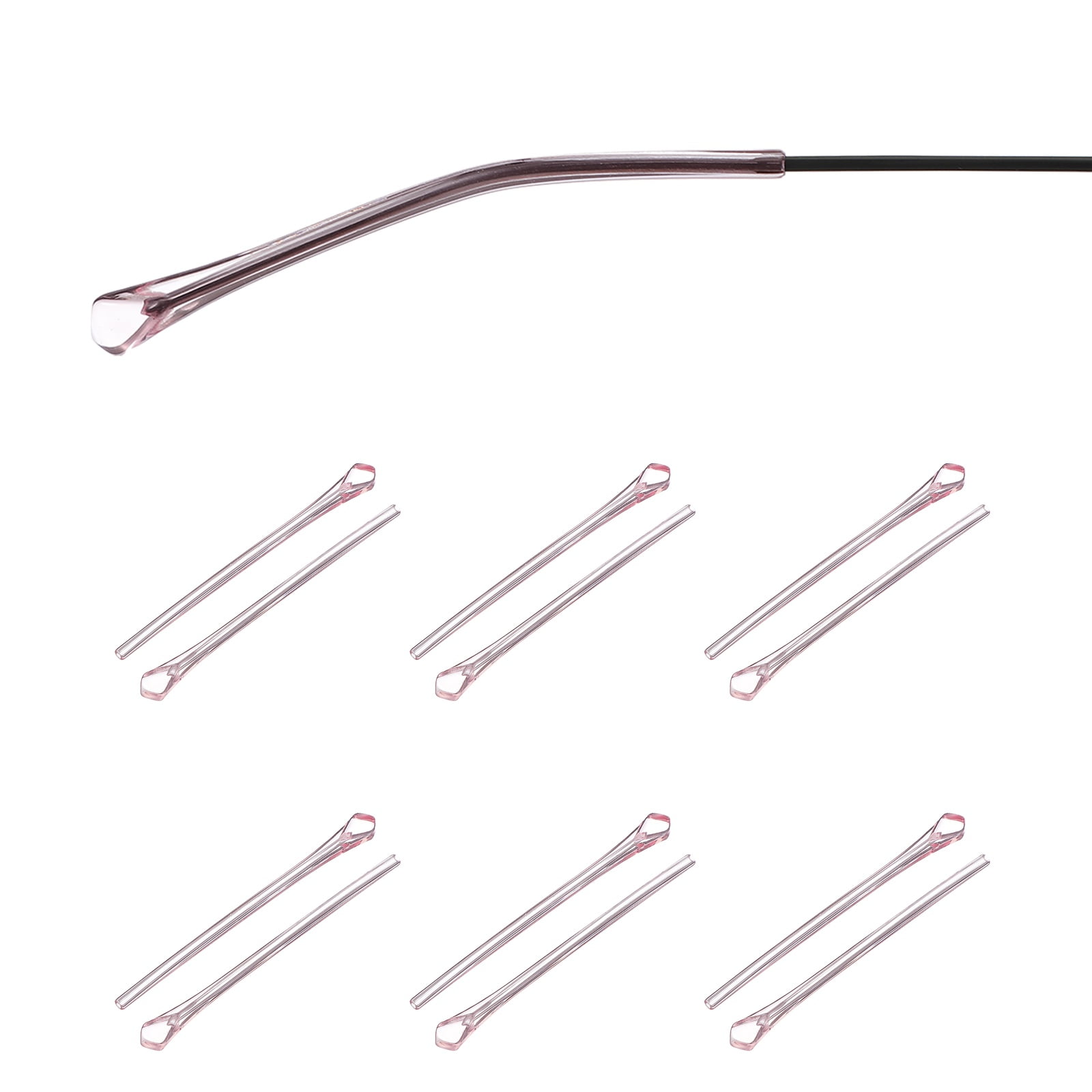 Unique Bargains Replacement Temple Plate Eyeglass End Tips Glasses Retainer Pink