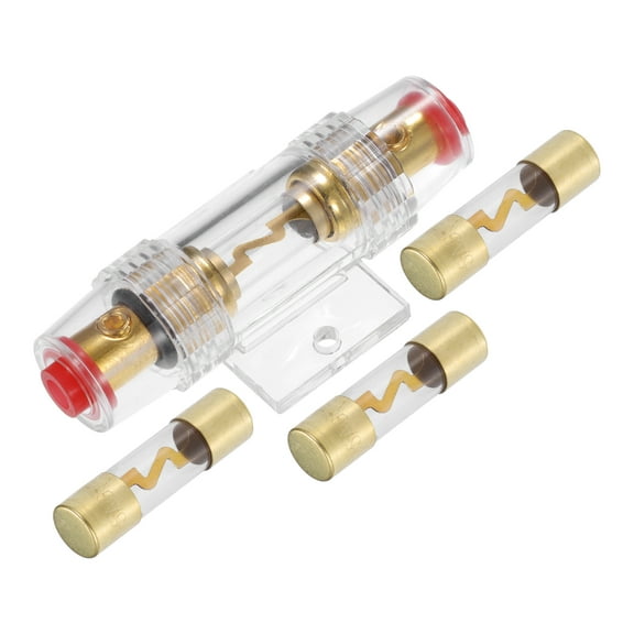 Unique Bargains Reset Circuit Breaker Inline Fuse Holder with 4 Pcs Fuse Tube 30A 30 AMP 12V Protection for Car Stereo