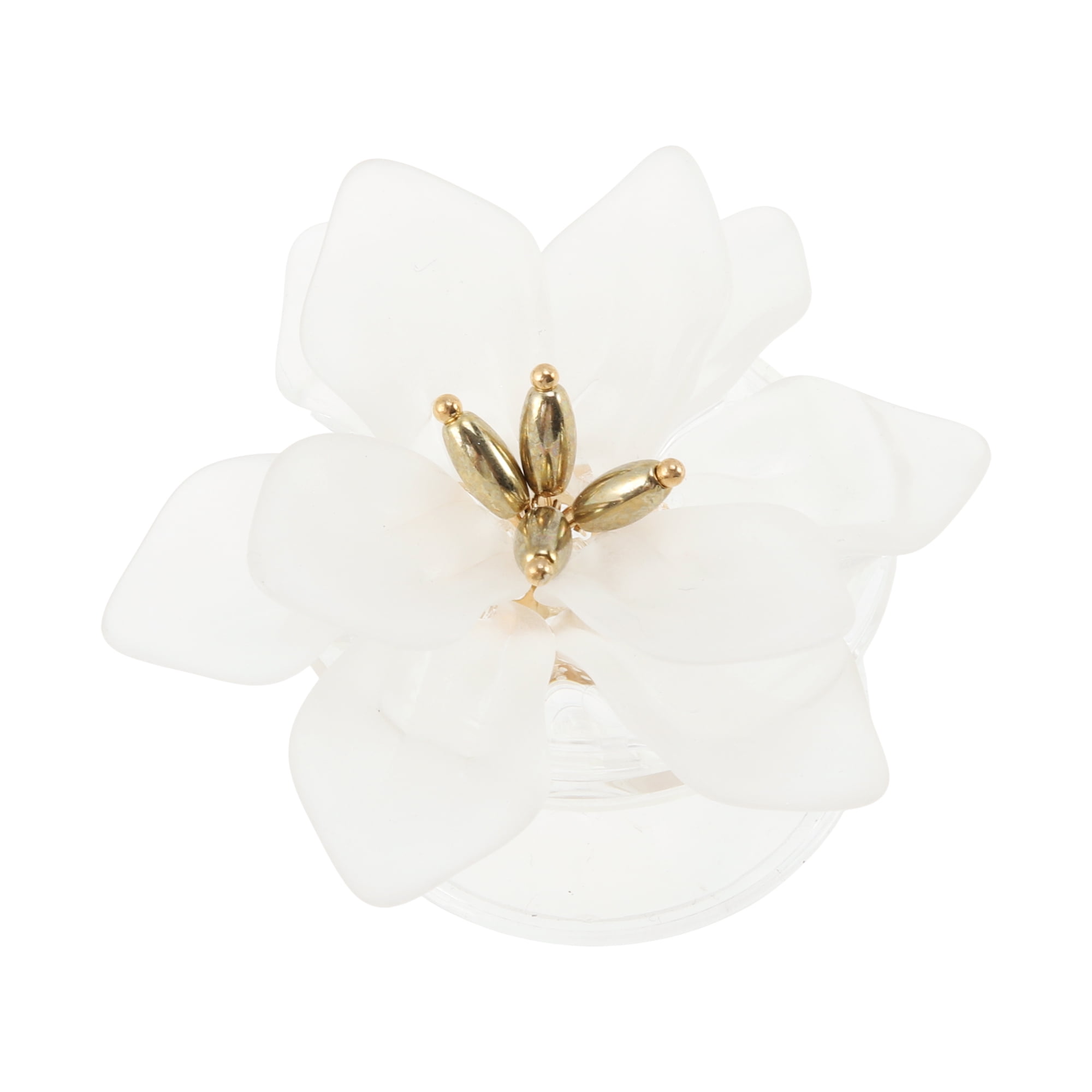 Unique Bargains Resin Lotus Phone Grip 1 Pc White