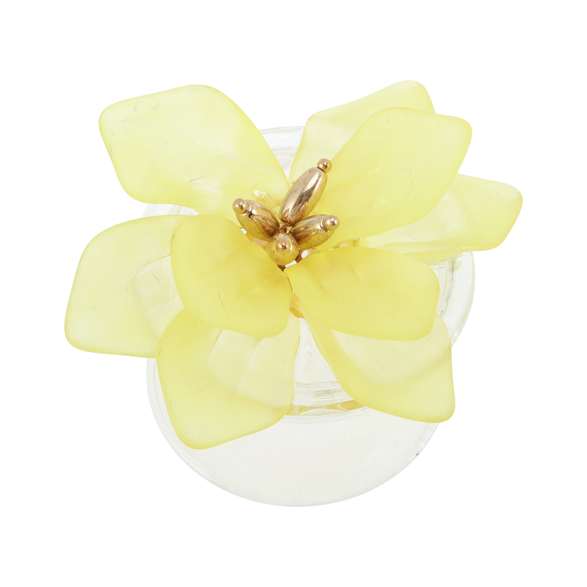 Unique Bargains Resin Lotus Phone Grip 1 Pc Yellow