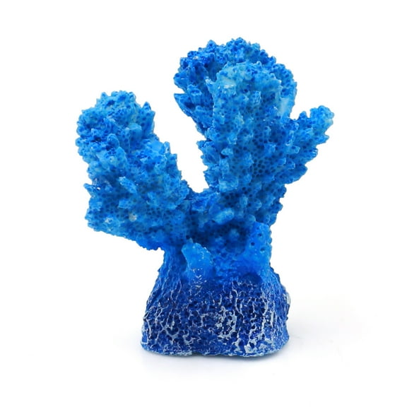 Unique Bargains Resin Mini Plant Betta Aquarium Fishbowl Landscaping Decor Reef Ornament Blue